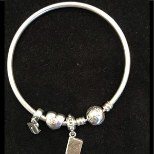 Pandora authentic bracelet with 3 charms